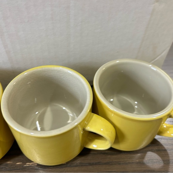 Treasure Chest Vancouver ovenware stoneware espresso mugs coffee set 4 yellow - Picture 9 of 11
